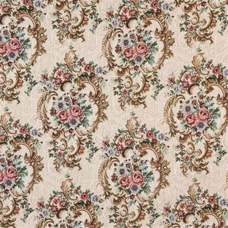 DESIGNER FABRICS Designer Fabrics F640 54 in. Wide Green; Blue And Burgundy; Floral Tapestry Upholstery Fabric F640